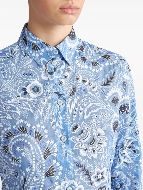 ETRO paisley-print cotton blend shirt - Blue - zdjęcie produktu nr 2