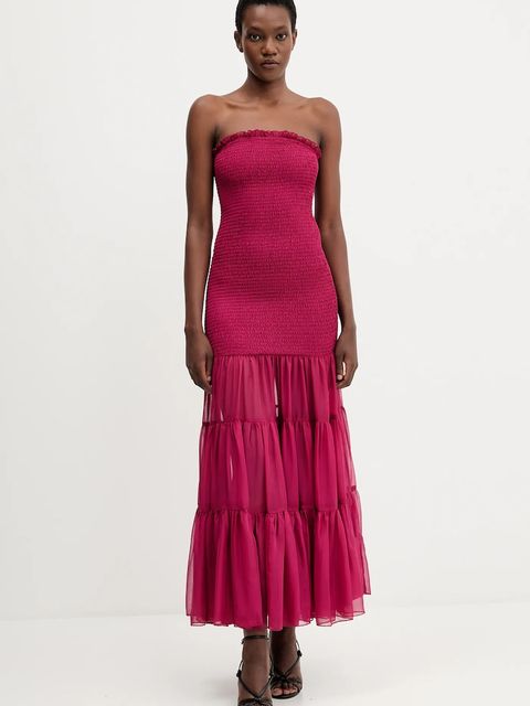 Bardot sukienka AZURA kolor bordowy midi rozkloszowana 59882DB - zdjęcie produktu nr 1