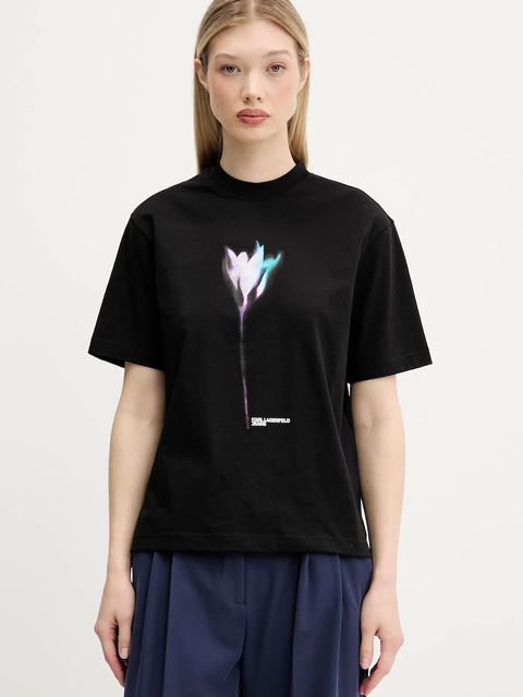 Karl Lagerfeld Jeans t-shirt bawełniany damski kolor czarny A3W17041 - zdjęcie produktu nr 1