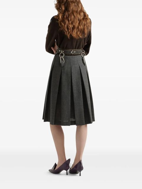 Prada belted pleated midi skirt - Grey - zdjęcie produktu nr 2