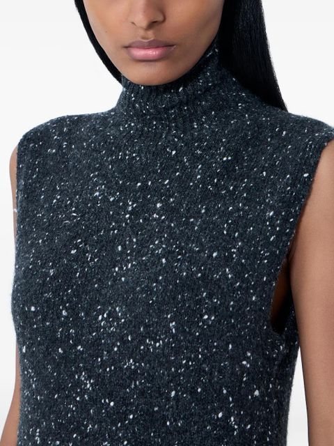 The Row speckled turtleneck sleeveless top - Grey
