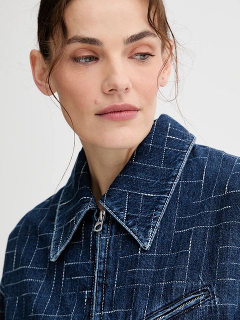 Kenzo kurtka jeansowa kolor niebieski przejściowa FF62DV2566V3