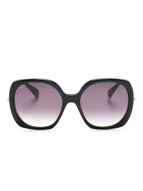 Max Mara Eyewear logo-print oversize-frame sunglasses - Black - zdjęcie produktu nr 1
