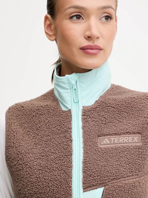 adidas TERREX bezrękawnik outdoorowy kolor brązowy przejściowy JN0927