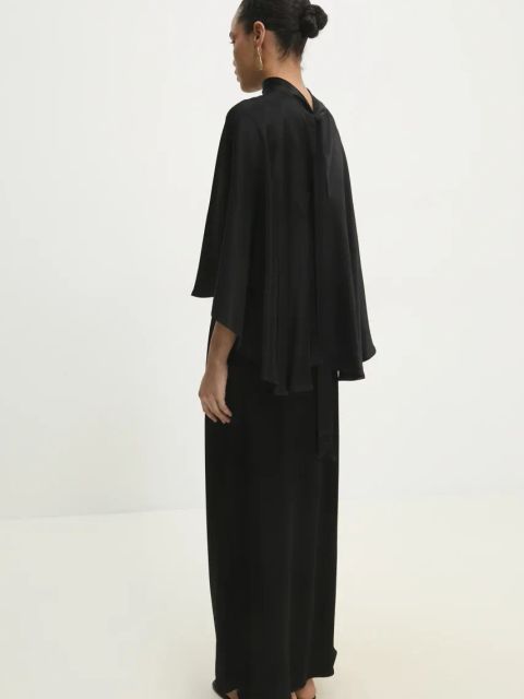 Answear.LAB sukienka kolor czarny maxi oversize