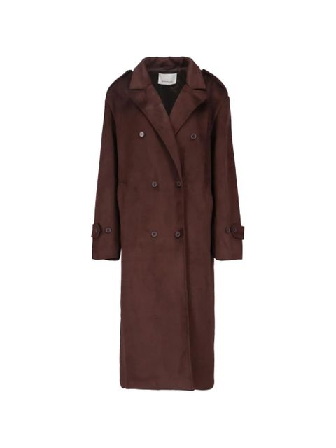 The Frankie Shop Pembroke double-breasted belted coat - Brown - zdjęcie produktu nr 1