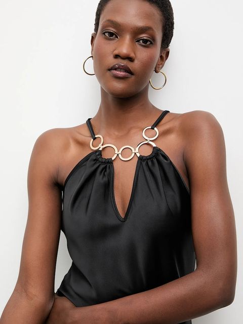 Answear.LAB sukienka kolor czarny maxi prosta