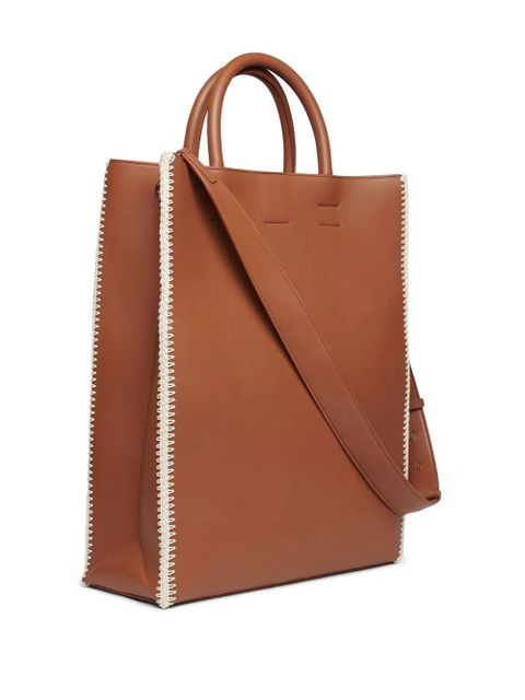 Nanushka The Compass crochet-detail tote bag - Brown