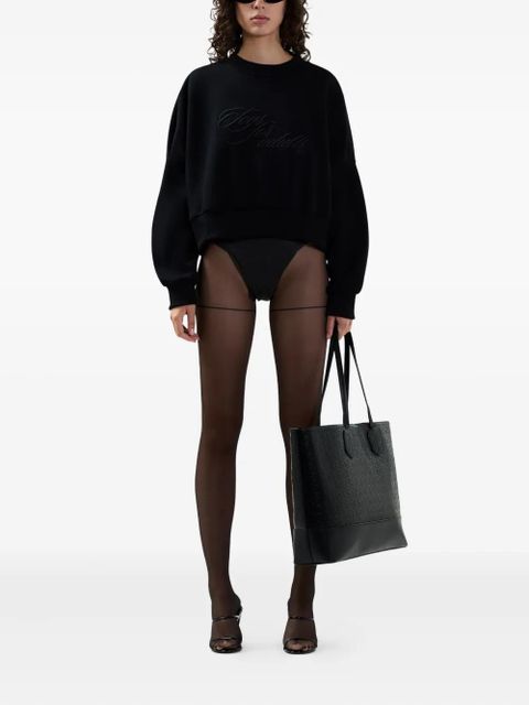 GCDS logo-embroidered sweatshirt - Black