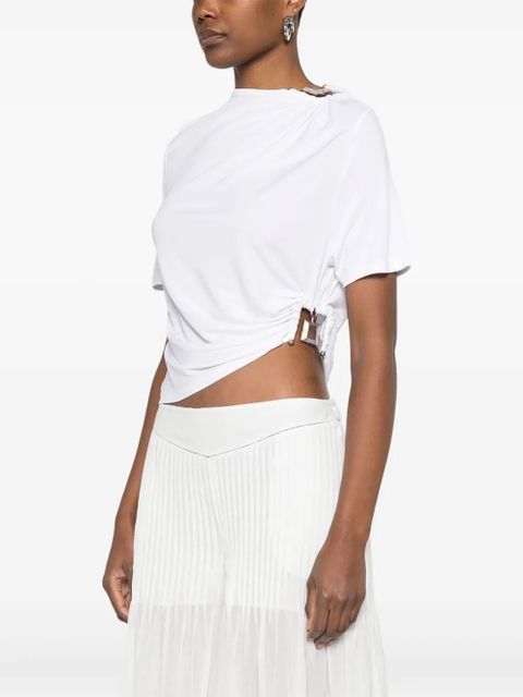 Christopher Esber quartz-embellishment crop top - White