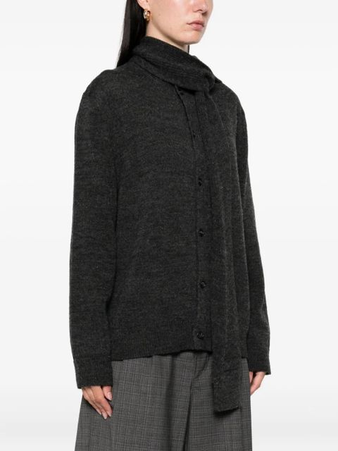 MM6 Maison Margiela buttoned tie-neck cardigan - Grey