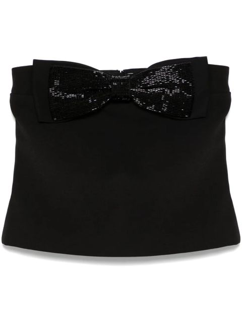 Self-Portrait crepe bandeau top - Black - zdjęcie produktu nr 1