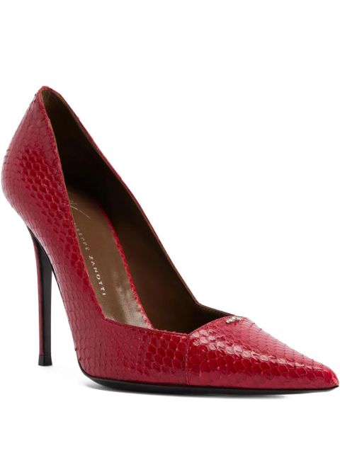 Giuseppe Zanotti 105mm Raquel snakeskin-effect pumps - Red - zdjęcie produktu nr 1