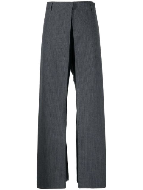 FENDI layered virgin wool trousers - Grey - zdjęcie produktu nr 1
