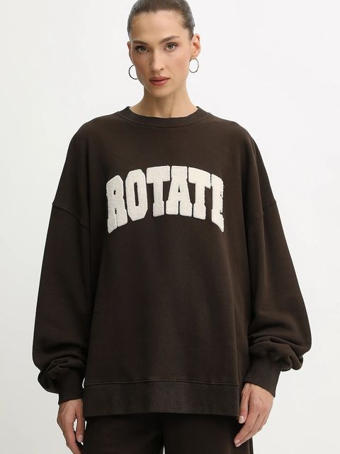 Rotate bluza bawełniana damska kolor brązowy z aplikacją 1153161667 - zdjęcie produktu nr 1
