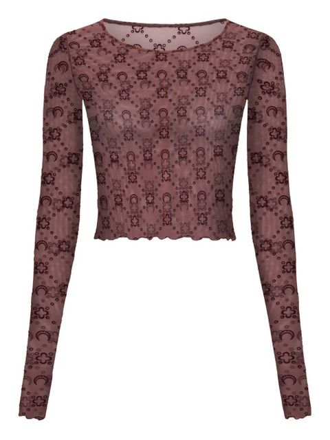 Marine Serre moonogram flocked mesh top - Pink - zdjęcie produktu nr 1