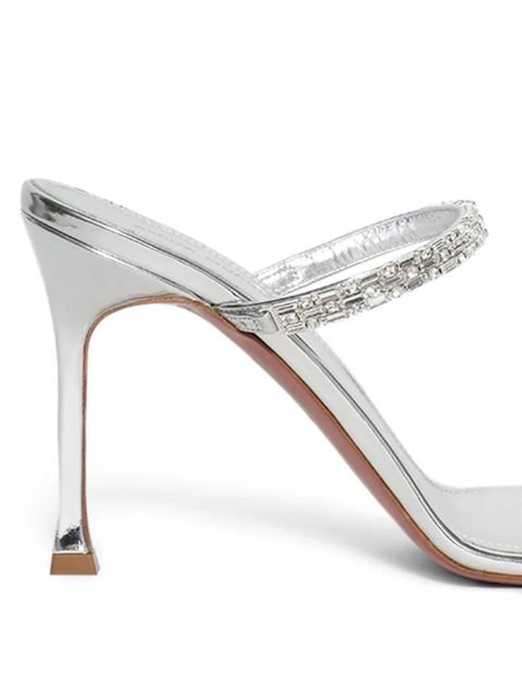 Amina Muaddi 95mm Diana mules - Silver