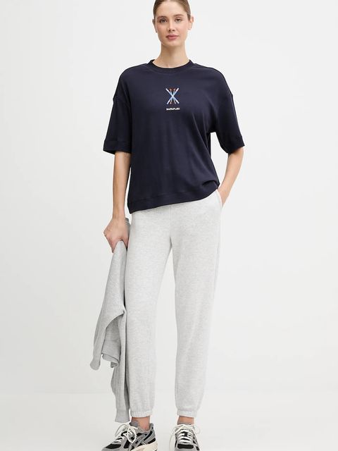 Napapijri t-shirt bawełniany S-Irto damski kolor granatowy NP0A88SO1761