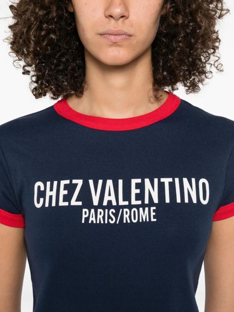 Valentino Garavani Chez Paris Rome-print T-shirt - Blue