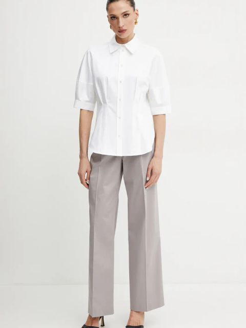 BOSS koszula damska kolor biały relaxed z kołnierzykiem klasycznym 50539901