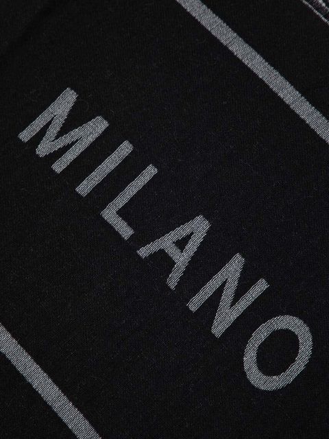 Moschino szalik wełniany kolor czarny wzorzysty M5791 50229