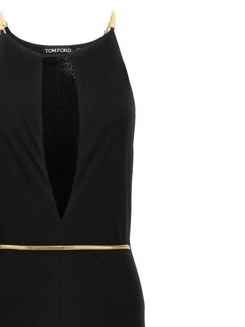 TOM FORD herringbone-chain gown - Black