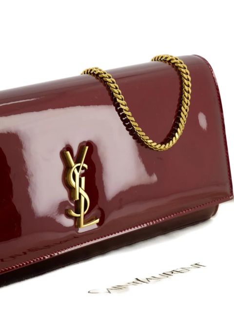 Saint Laurent Kate chain logo clutch bag - Red