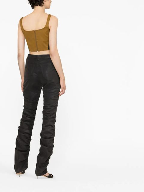 MISBHV ruched vegan leather trousers - Grey