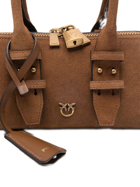PINKO padlock top-handles tote bag - Brown