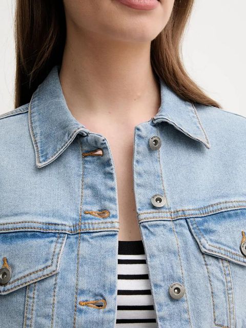 United Colors of Benetton kurtka jeansowa damska kolor niebieski przejściowa