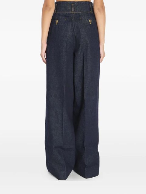 ZIMMERMANN Hypnotic high-waist pleated wide jeans - Blue
