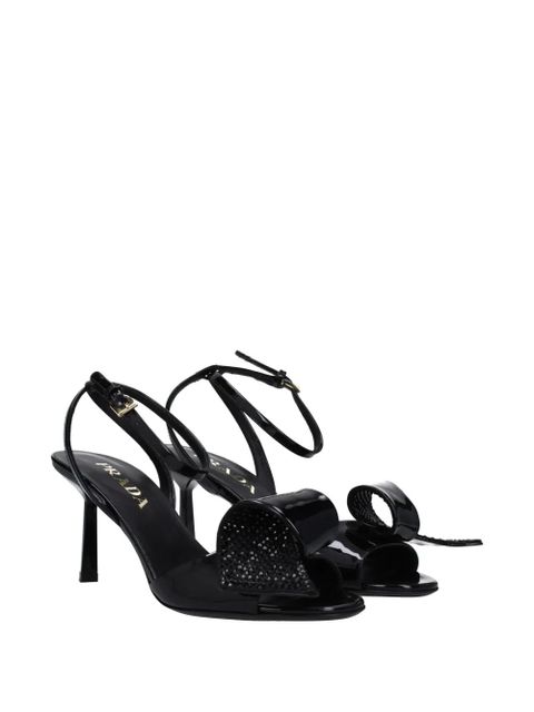Prada crystal-embellished bow sandals - Black - zdjęcie produktu nr 2