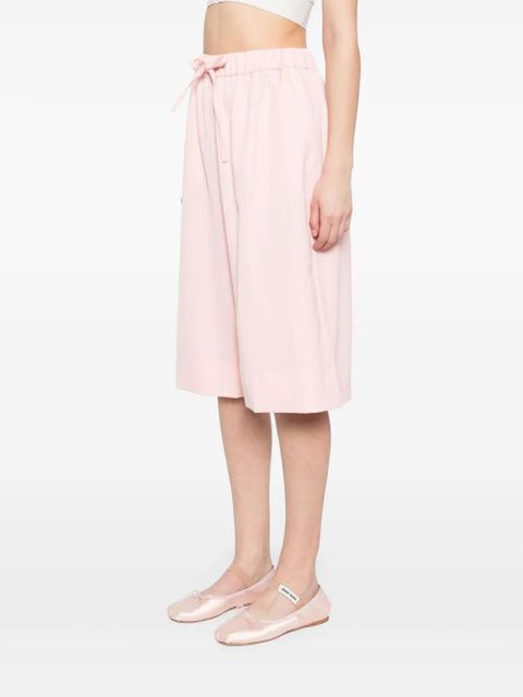 Simone Rocha wide-leg elasticated long shorts - Pink