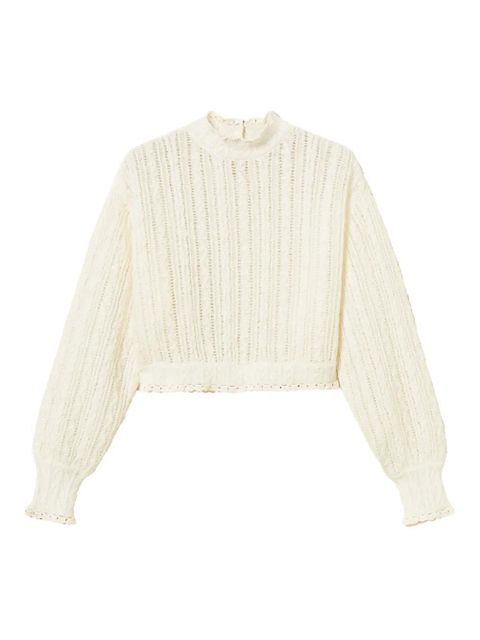 TWINSET cable-knit frill-trimmed sweater - White - zdjęcie produktu nr 1