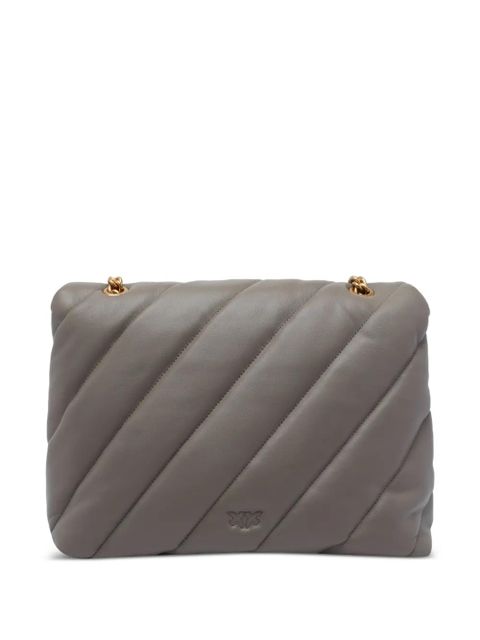 PINKO quilted bird-embellished shoulder bag - Grey