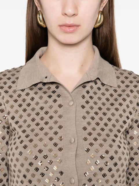 Max Mara embellished collared cardigan - Brown
