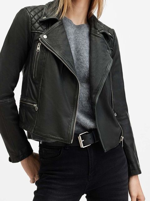 AllSaints kurtka skórzana CARGO BIKER damska kolor czarny przejściowa W085LB
