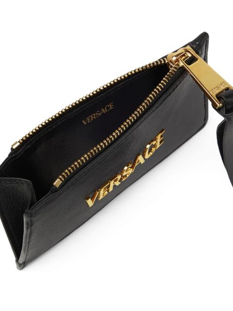 Versace Tag zip-up card holder - Black