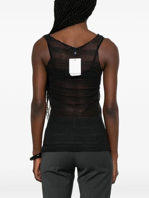 Paloma Wool Dino striped sheer tank top - Black