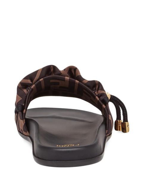 FENDI toggle-fastening FF-logo slides - Brown