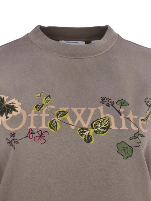 Off-White floral-print logo T-shirt - Neutrals