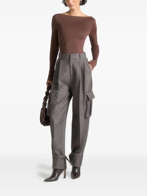 Manière De Voir Éva boat-neck long-sleeve bodie - Brown - zdjęcie produktu nr 2