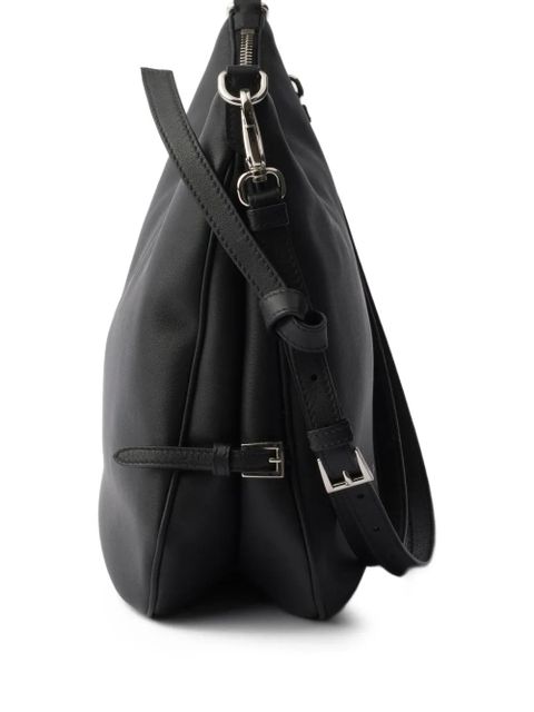Prada large adjustable embossed shoulder bag - Black
