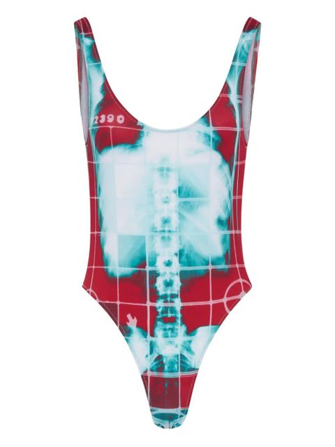 Jean Paul Gaultier squeletor-print swimsuit - Red - zdjęcie produktu nr 1