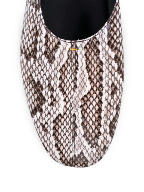KHAITE Jane snakeskin flats - White