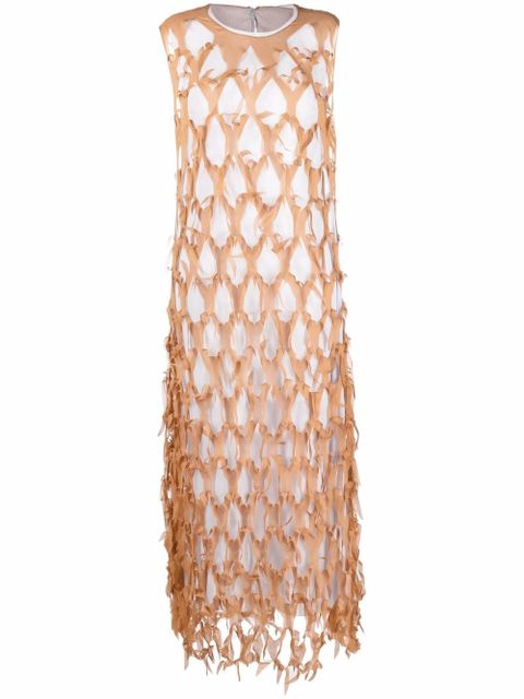 Maison Margiela cut-out silk-blend dress - Brown - zdjęcie produktu nr 1