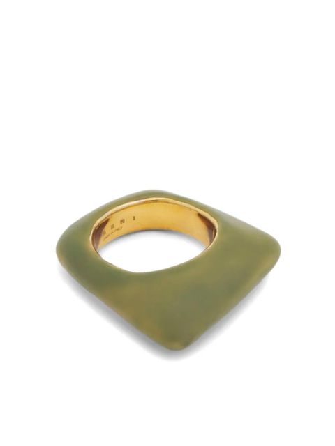 Marni trapeze enamel ring - Green