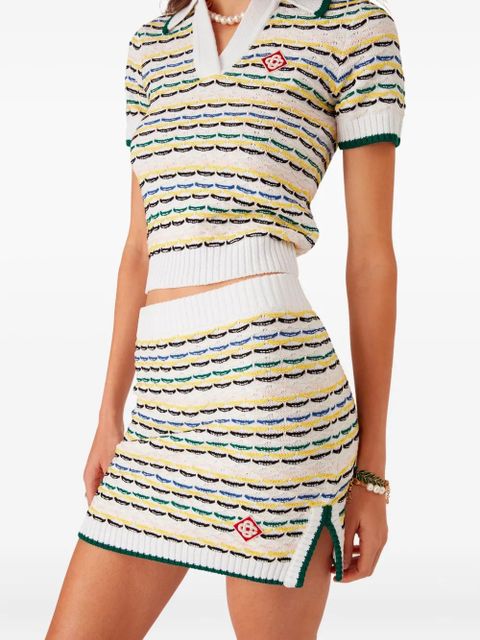 Casablanca striped knit skirt - White