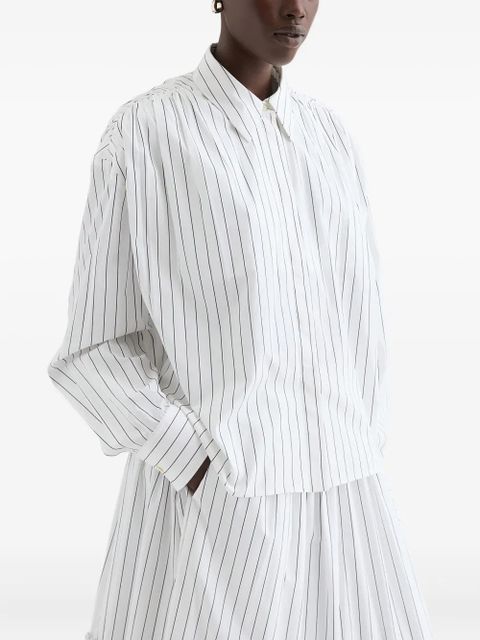 Jil Sander striped-pattern cotton shirt - White - zdjęcie produktu nr 2