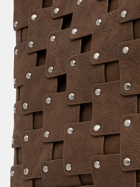 Desigual plecak NEW PATCH 1 CHOC damski kolor brązowy mały z aplikacją 25WAKP39